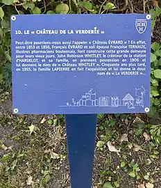 Le panneau explicatif du château de Condette.