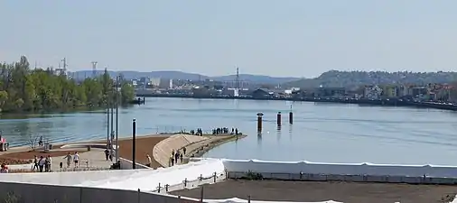 Confluent du Rhône et de la Saône de nos jours.