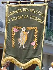 Bannière de la Confrérie des Rillettes et Rillons de Touraine.
