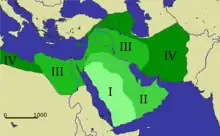 Carte des conquêtes musulmanes au Proche-Orient