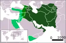 Carte de l'Empire sassanide vers 620