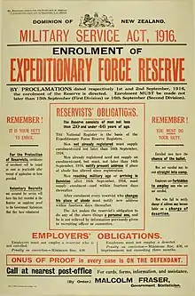 Affiche de conscription, 1916