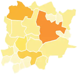 Répartition des sièges de conseillers communautaires par commune de la CCBR.