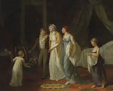 Une mère convalescente soignée par ses enfants (Salon de 1804), localisation inconnue.