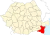 Map of Romania highlighting Constanța County