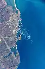 Vue satellite de Constanța et de son port en 2001.