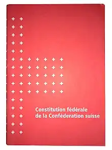 Photographie de la couverture de la Constitution fédérale de 1999