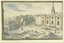 Dessin d'Étienne Martellange, présentant les travaux du collège en 1612.