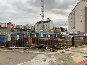 Chantier de construction de la station.