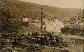 Construction du barrage de Vaucluse, 1922.