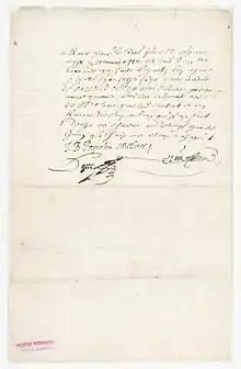 Reproduction d'une page manuscrite portant des signatures.