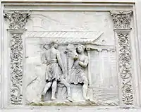 Relief modifié durant la Renaissance, prélevé de l'Arc Nouveau.
