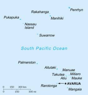 Les 6 îles Cook du Nord en haut de la carte