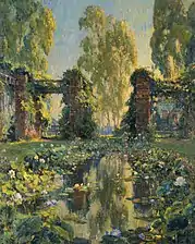 The Lotus Pool, El Encanto, Santa Barbara (vers 1921-1922), West Reading, Reading Public Museum (en).
