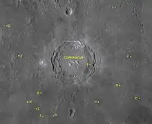 Cratères satellites de Copernic.
