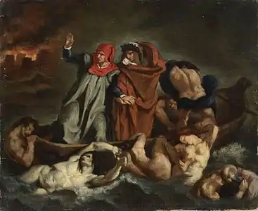 Copie d'après La Barque de Dante de Delacroix, entre 1854 et 1858, musée des beaux-arts de Lyon.