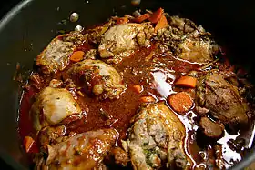 Coq au vin (variante).