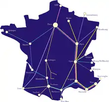 Carte du réseau Lunéa.