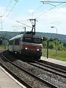 Gare d'Arc-et-SenansPassage du train Corail no 4314 Lyon-Strasbourg à 100 km/h