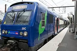 Une rame Z 5600 en septembre 2019 au départ en direction de Malesherbes.