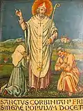Sanctus Corbinian' Frisingae populum docet - Saint Corbinien prêche au peuple de Freising.