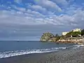 la plage de Coreca vue de La Scogliera