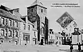 Corlay : la Place de l'église en 1913 (carte postale).