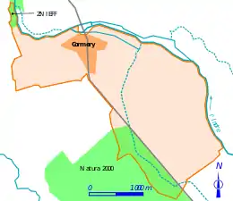 Carte représentant en couleurs les zones de patrimoine protégé d'un territoire.