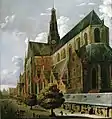 L'église Saint-Bavon de Haarlem, vue du sud-ouest