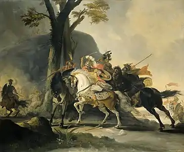 Alexandre le Grand contre les Perses à la bataille du Granique, Cornelis Troost, 1737.