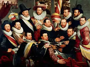 Cornelis Cornelisz van Haarlem, Banquet des officiers de Saint Georges, 1599.