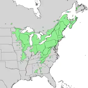 Description de l'image Cornus_alternifolia_range_map_1.png.