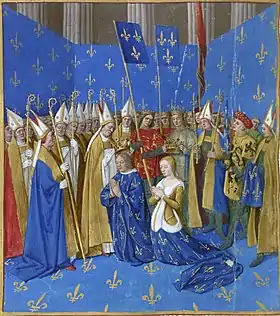 Le sacre de Louis VIII et Blanche de Castille.