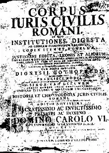 Page de garde d'un exemplaire imprimé en latin.