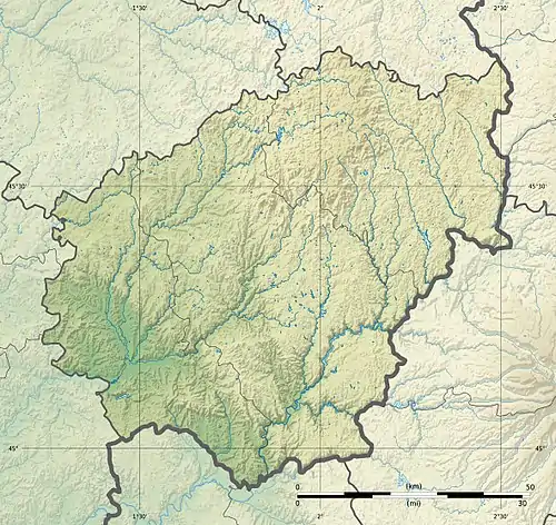 Voir sur la carte topographique de la Corrèze