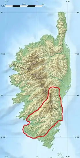 Carte de localisation en Corse.