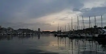 Coucher de soleil sur le vieux-port (Janvier 2020)