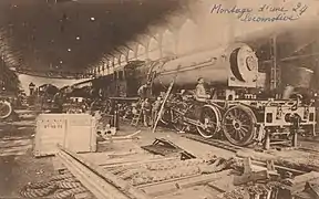 Montage d'une locomotive.