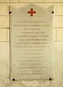 Plaque à la mémoire des combattants français dans l'église de Coulmiers.
