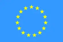 Première version du drapeau européen à 15 étoiles