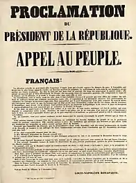 L'affiche de la proclamation « Appel au peuple » placardée sur les murs de la capitale le 2 décembre 1851.