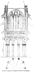 Dessin de l'abside de la basilique de Saint-Quentin (noir et blanc)