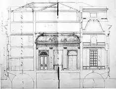 Coupe du château de Chaville, Étienne-Louis Boullée, AN. Vers 1764.