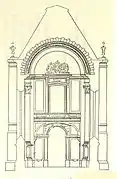 Coupe de la tribune de la chapelle du château de Meudon, 1701.