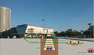 Coupe transversale du projet de gare RER E.