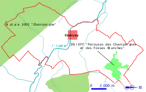 Carte en couleurs matérialisant les zones remarquables d'un territoire.