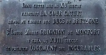 Plaque commémorative de La Cour Catuit