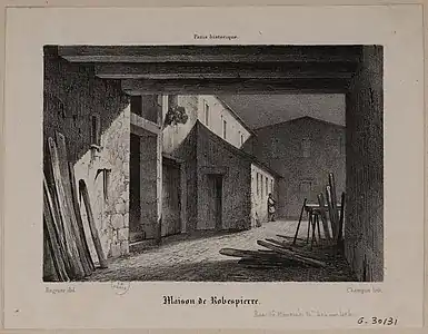 Cour de la maison de Maurice Duplay, où loge Robespierre à compter de 1791.