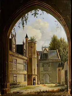 Henri Édouard Truchot, Vue de la cour intérieure de l'hôtel de Cluny, vers 1819-1822.