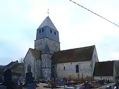 Église et cimetière.